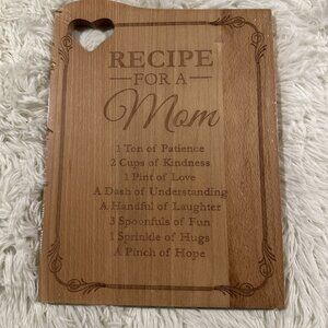 Light Autumn Gift for Mom wood cutting board Recipe For A Mom NEW